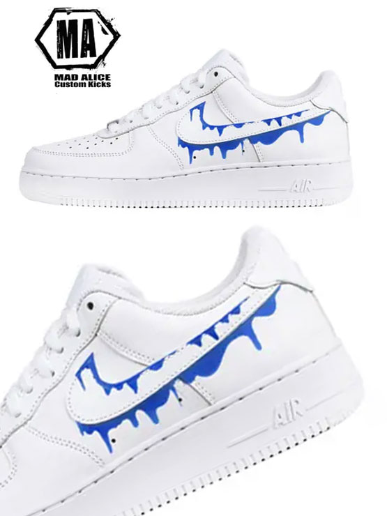 rough nike drip swoosh shoes