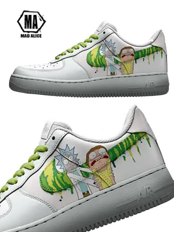 Mick and Rorty custom AF1 shoes - MAD ALICE CUSTOM KICKS