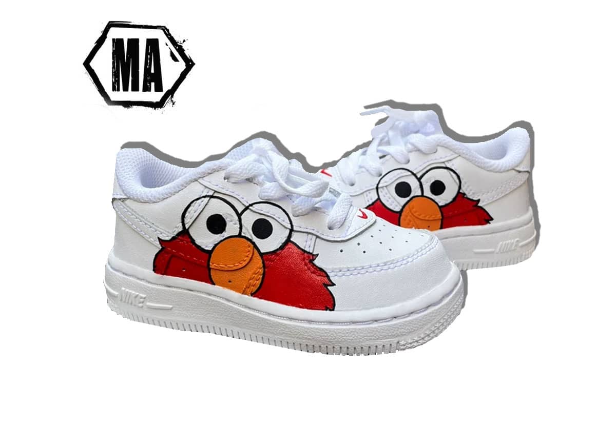 E L M O Kids hand painted Af1 shoes