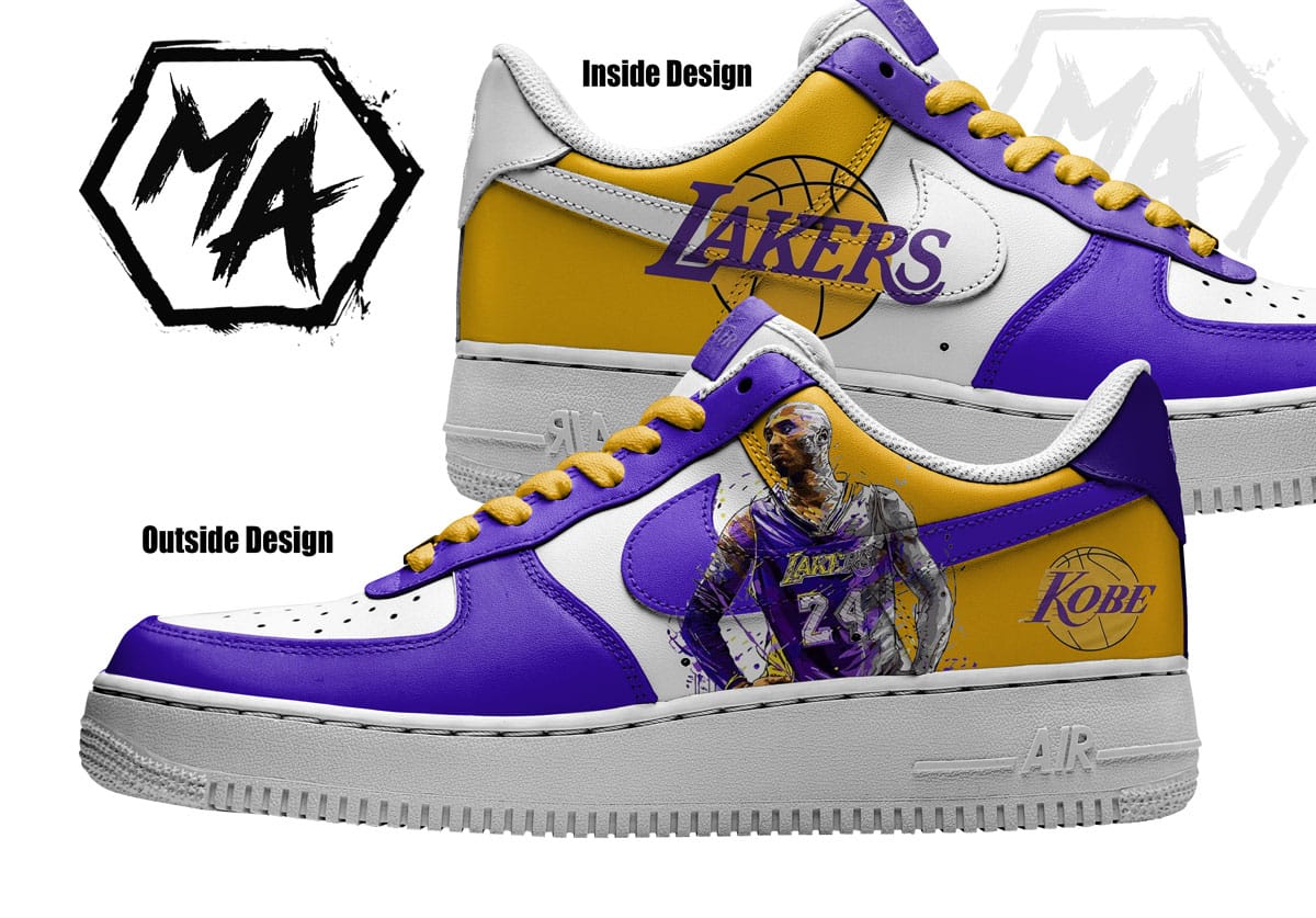 Custom Lakers/kobe Air Force 1